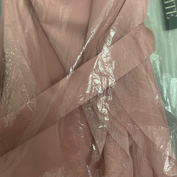 White by Vera Wang One Shoulder Bridesmaid Dress with Ruffles in Ballet - Picture 4 of 8